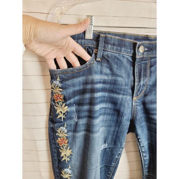DRIFTWOOD FLORAL EMBROIDERED JEANS, SZ 30 - Picture 4 of 14